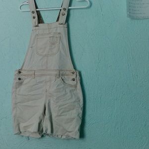 White overall shorts
